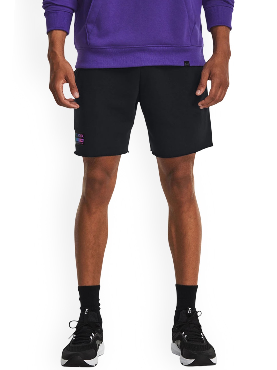 

UNDER ARMOUR UA Project Rock Men Loose-Fit Heavyweight Terry Shorts, Black