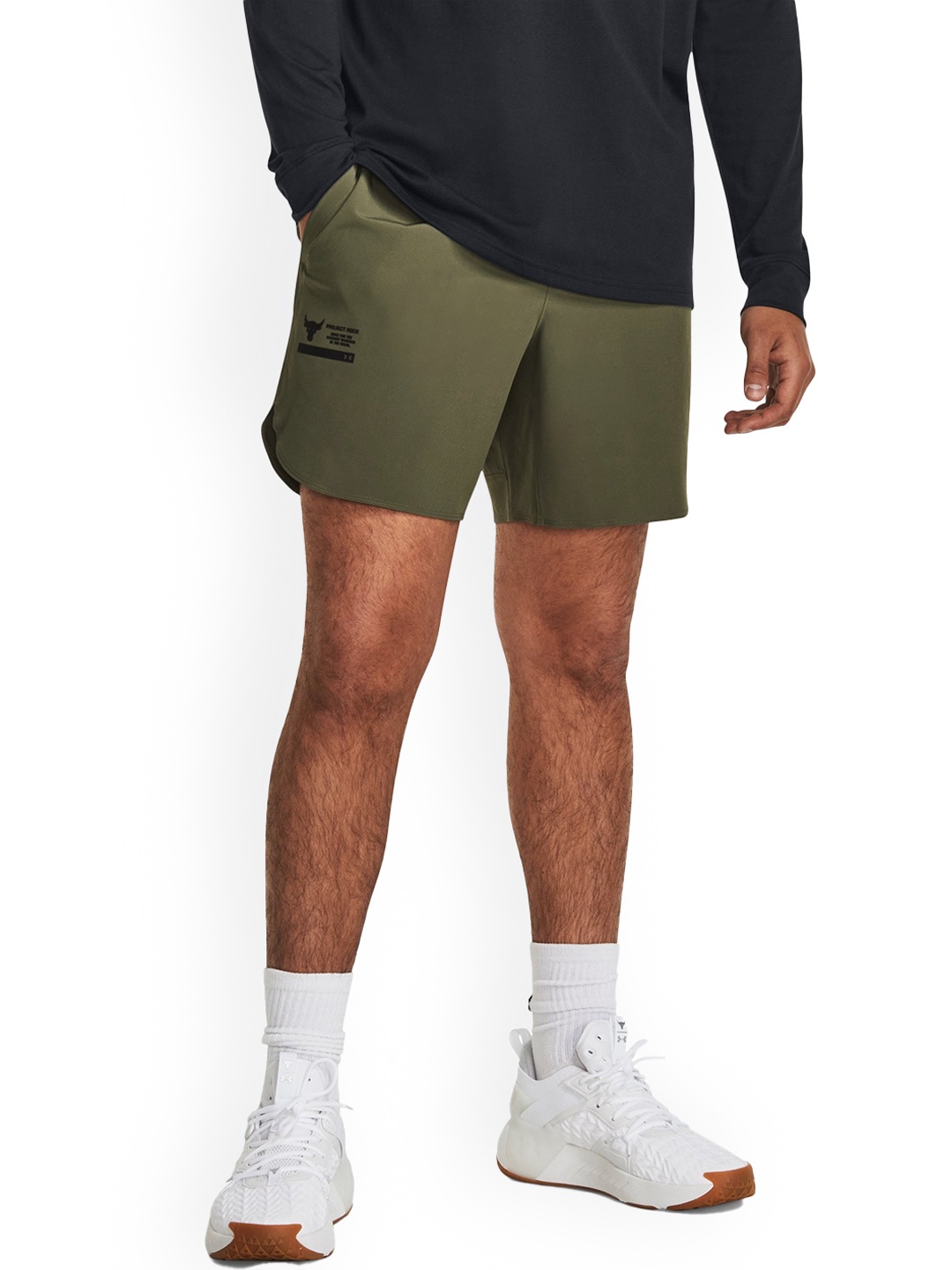 

UNDER ARMOUR UA Project Rock Men Unstoppable Loose-Fit Shorts, Green