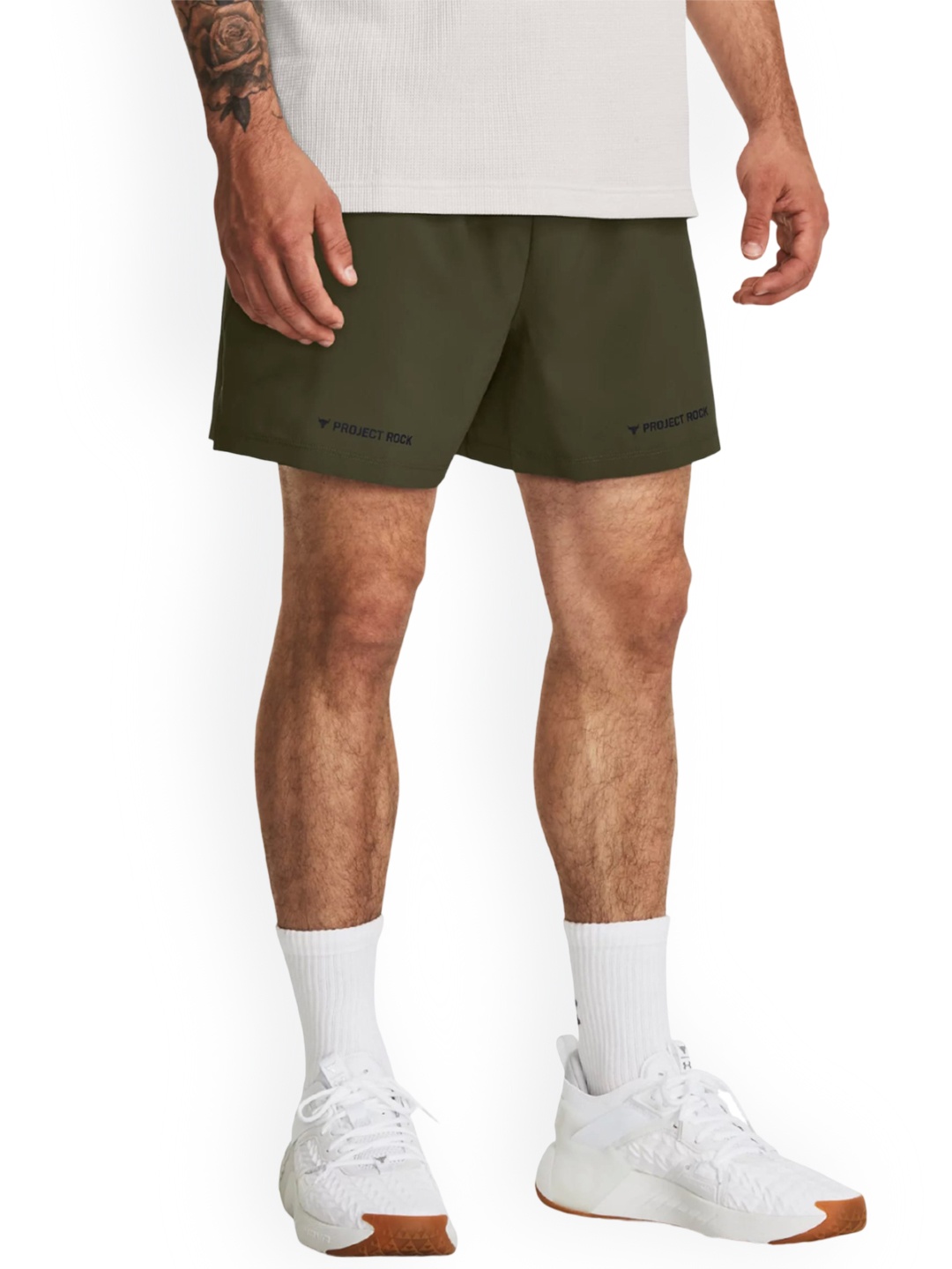 

UNDER ARMOUR UA Project Rock Men 5" Woven Loose-Fit Shorts, Green