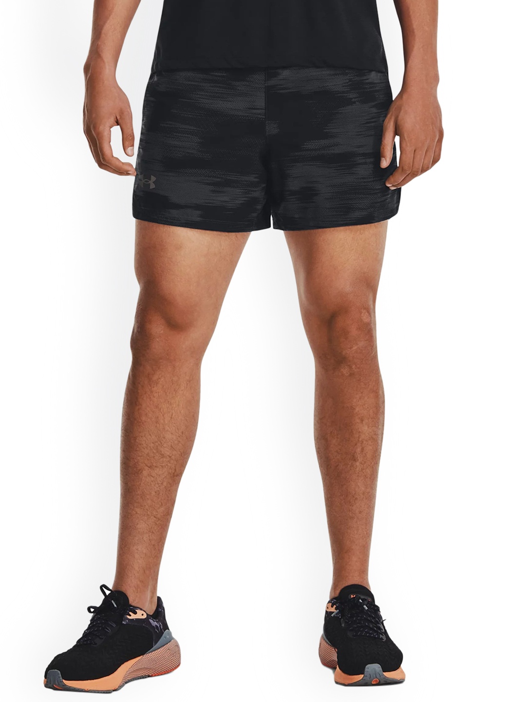 

UNDER ARMOUR UA Launch 5" Men Printed Slim-Fit Sports Shorts, Grey