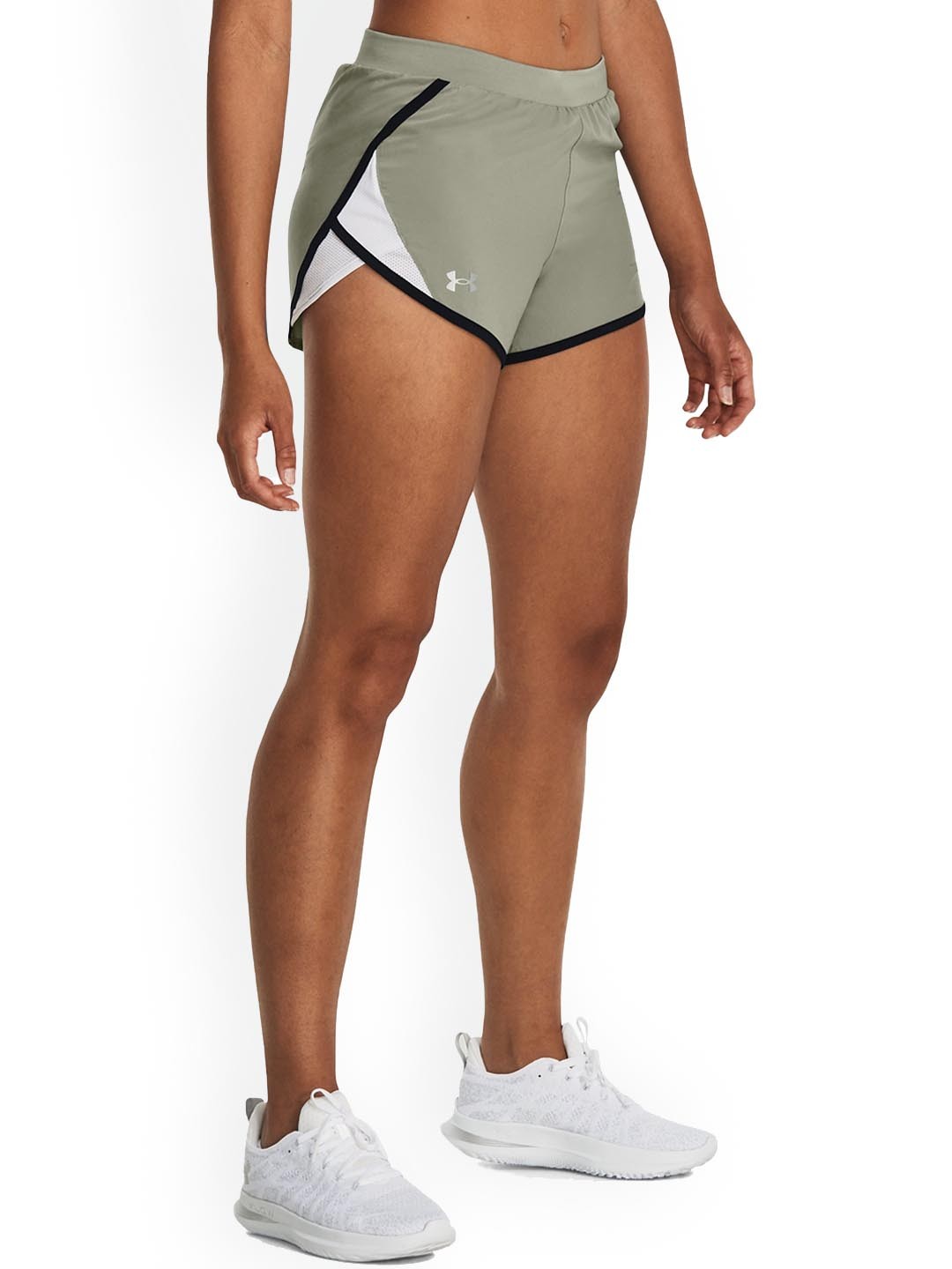 

UNDER ARMOUR UA Fly By 2.0 Women Colourblocked Loose-Fit Sports Shorts, Green