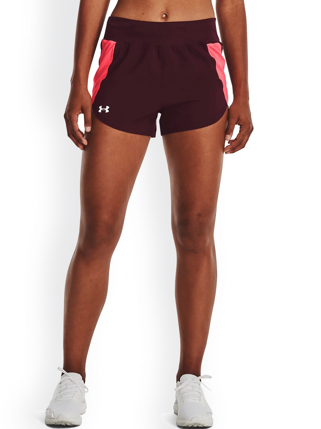 

UNDER ARMOUR UA Fly-By Elite Women High-Rise Loose-Fit Sports Shorts, Maroon