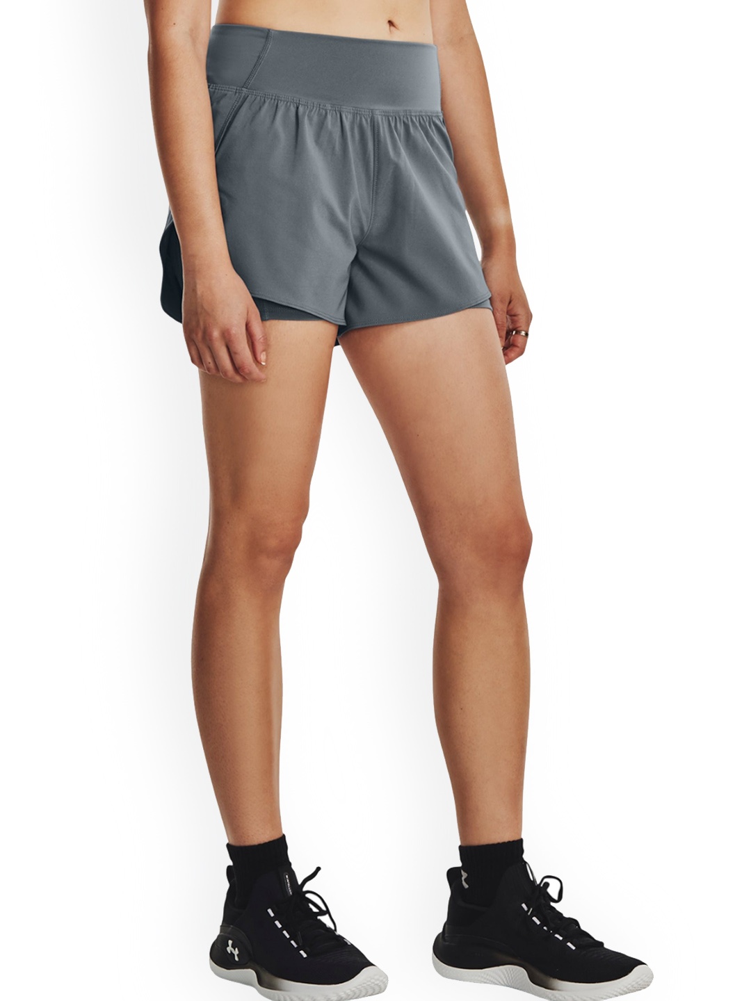 

UNDER ARMOUR UA Flex Woven Women 2-In-1 Slim-Fit Sports Shorts, Grey