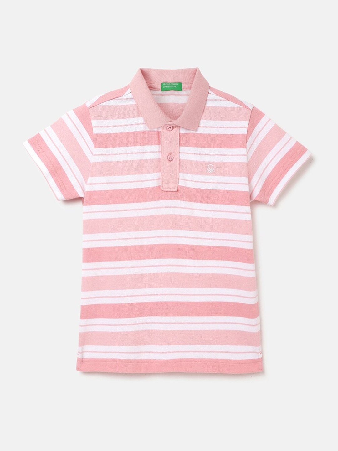 

United Colors of Benetton Boys Striped Polo Collar Pure Cotton Pockets T-shirt, Multi