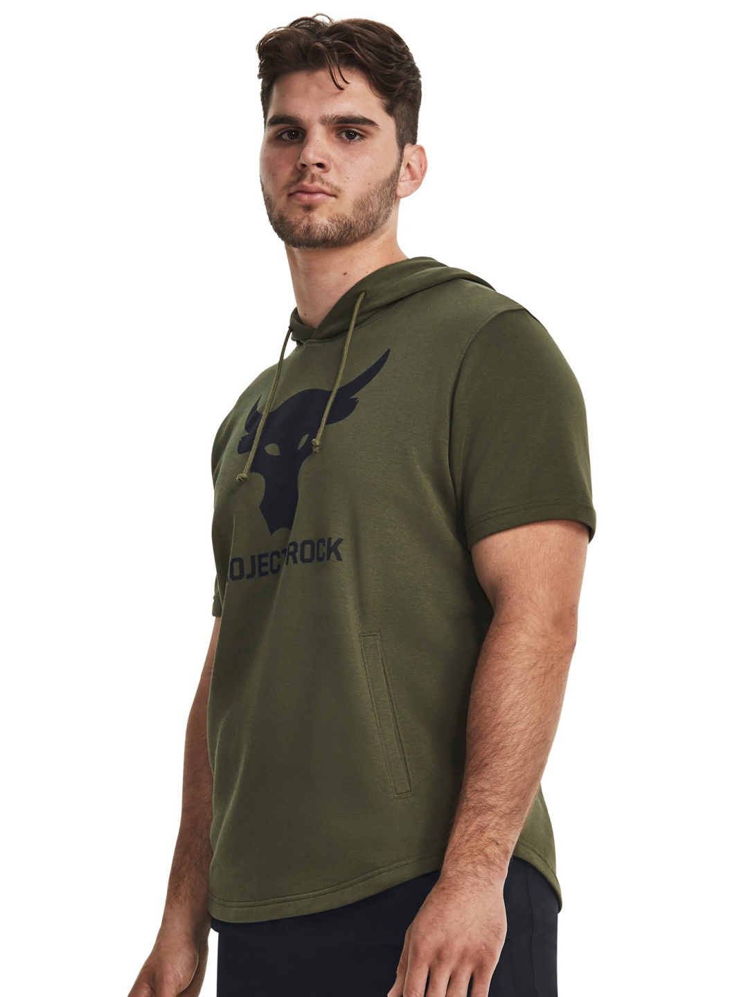 

UNDER ARMOUR Project Rock Terry Short Sleeve Sweatshirts, Green