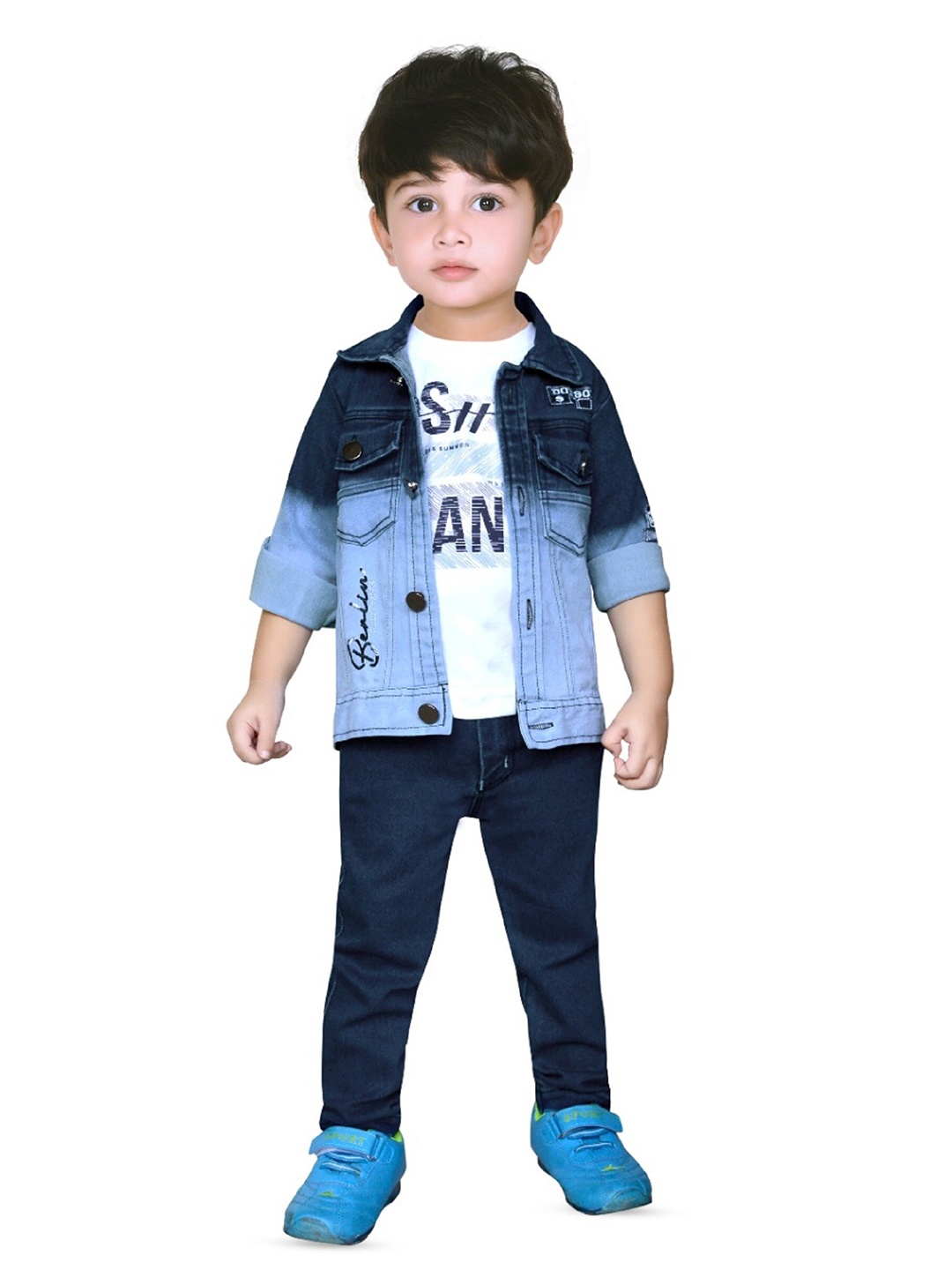 

BAESD Boys Printed T-shirt with Trousers, Blue