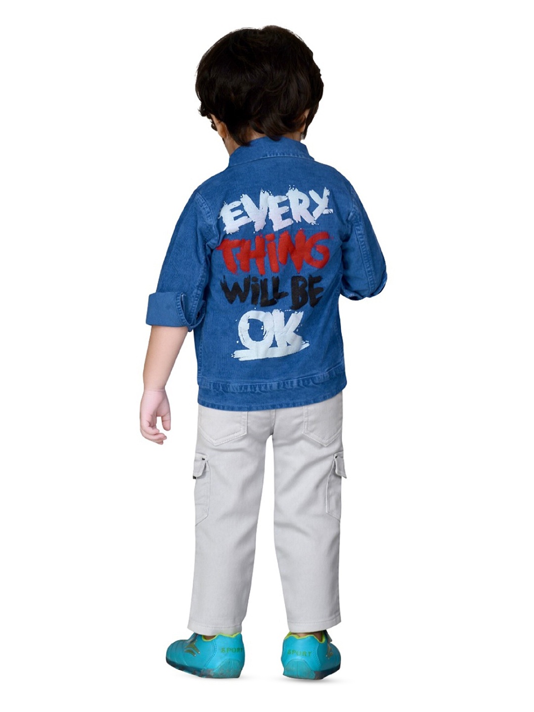 

BAESD Boys Printed T-shirt and Shirt with Trousers, Blue