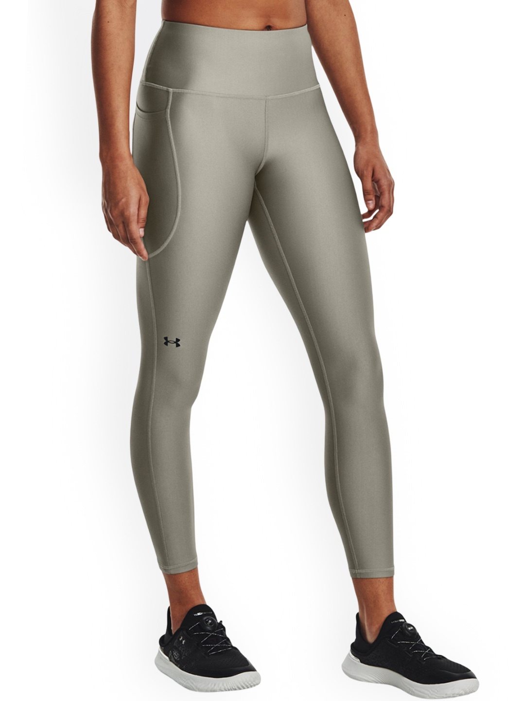 

UNDER ARMOUR Women UA HeatGear No-Slip Waistband High-Rise Tights, Grey