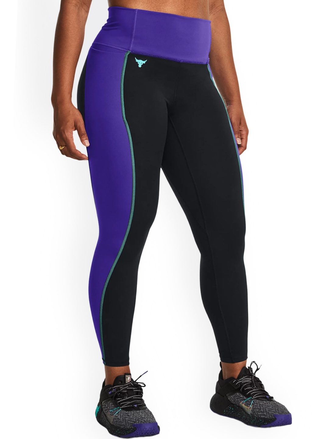 

UNDER ARMOUR Women UA Project Rock Lets Go Colourblocked High-Rise Tights, Black