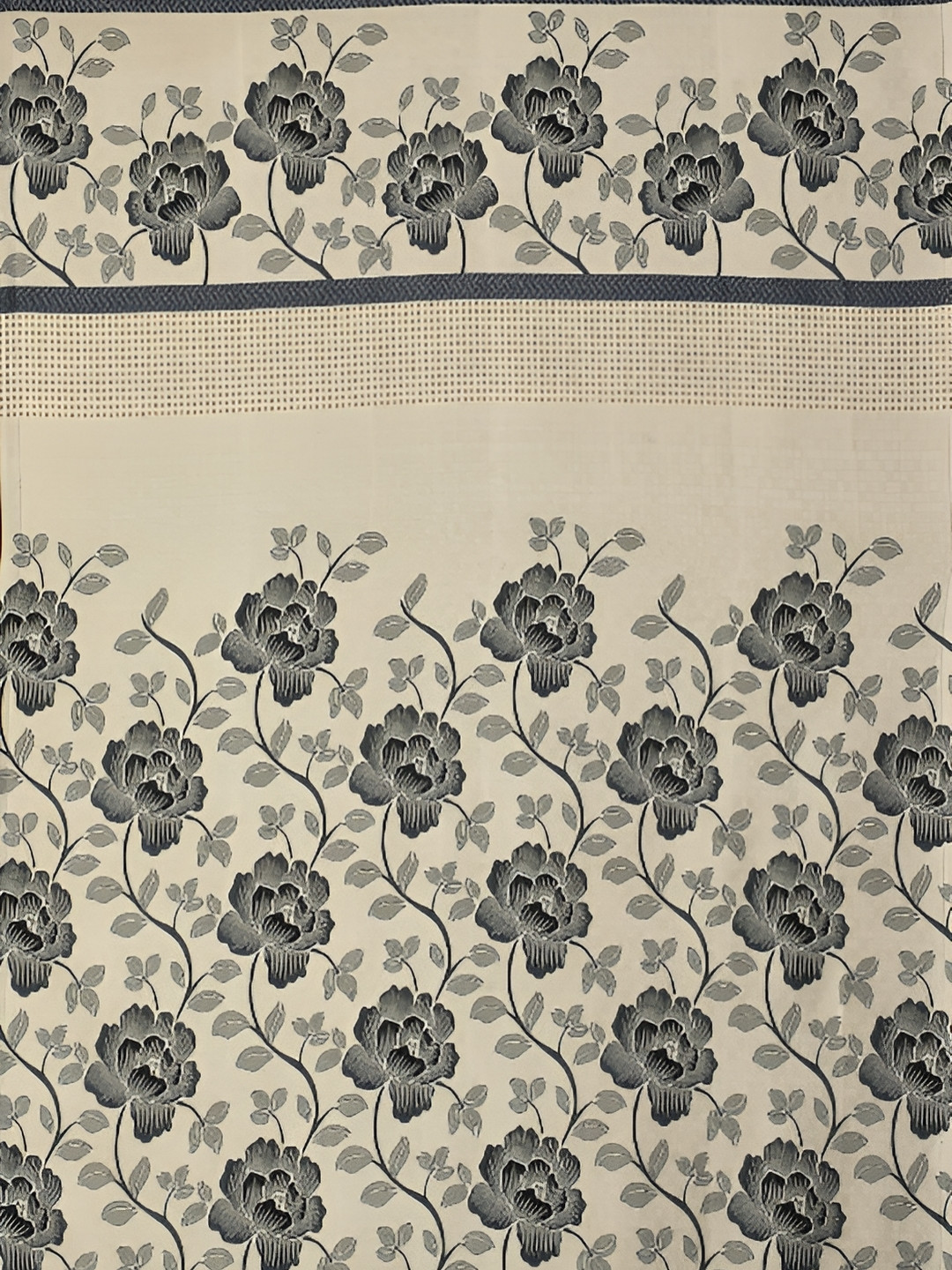 

Galaxy Home Decor Grey Set of 3 Floral Room Darkening Long Door Curtain