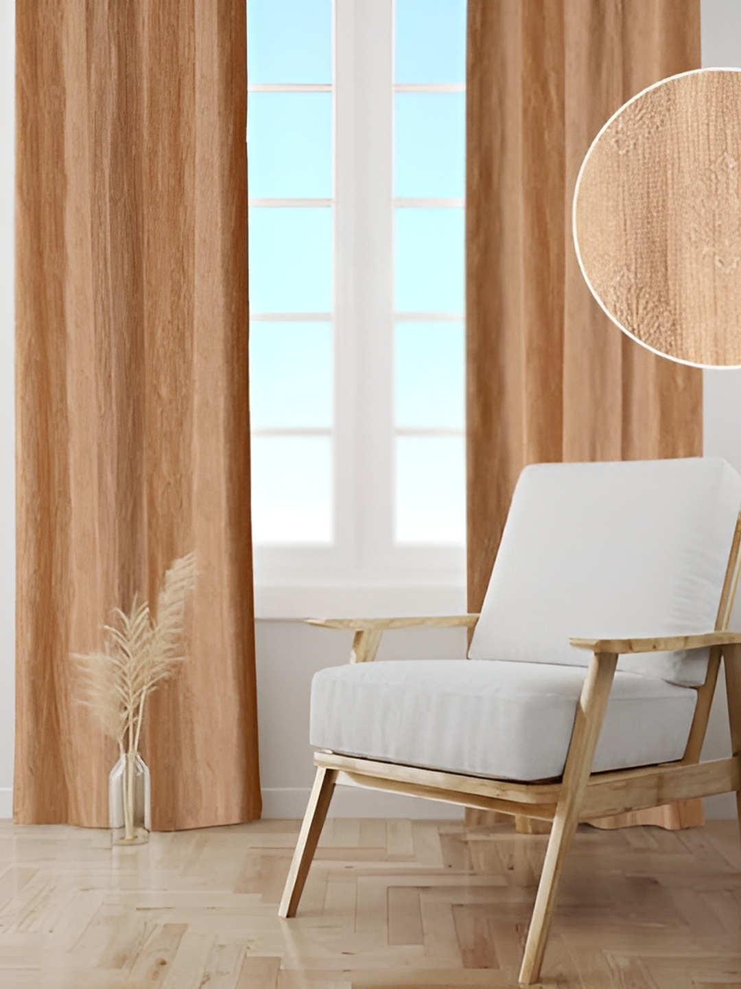 

Galaxy Home Decor Gold-Toned Set of 3 Floral Room Darkening Long Door Curtain