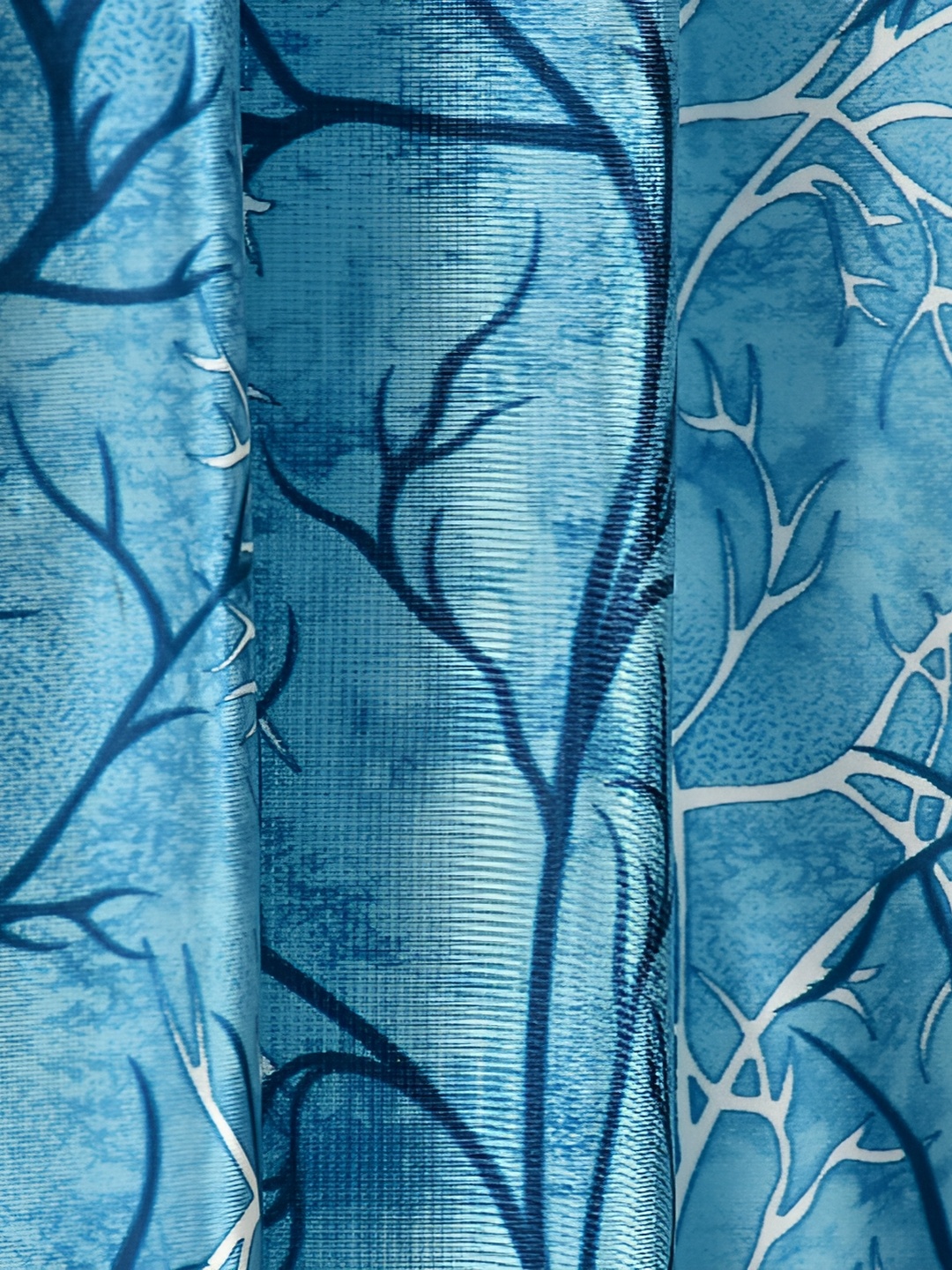 

Galaxy Home Decor Turquoise Blue Floral Room Darkening Long Door Curtain