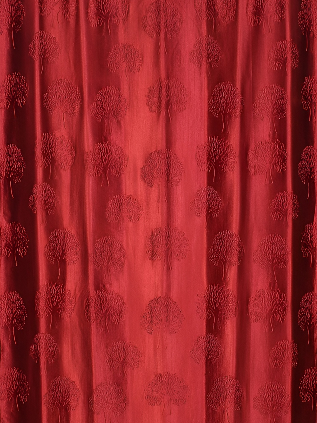 Galaxy Home Decor Maroon Floral Room Darkening Window Curtain