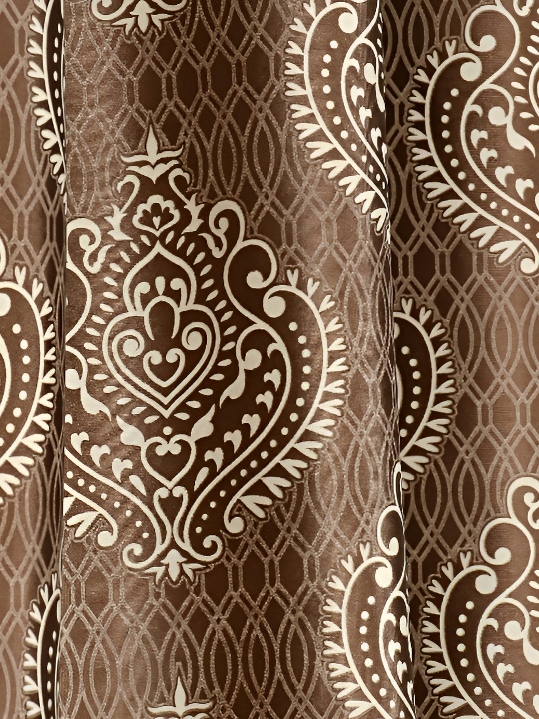 

Galaxy Home Decor Brown Set of 3 Floral Room Darkening Long Door Curtain