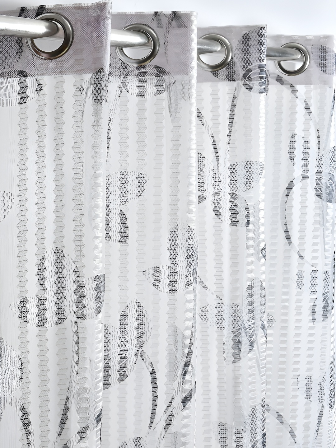 

Galaxy Home Decor Grey Floral Room Darkening Window Curtain