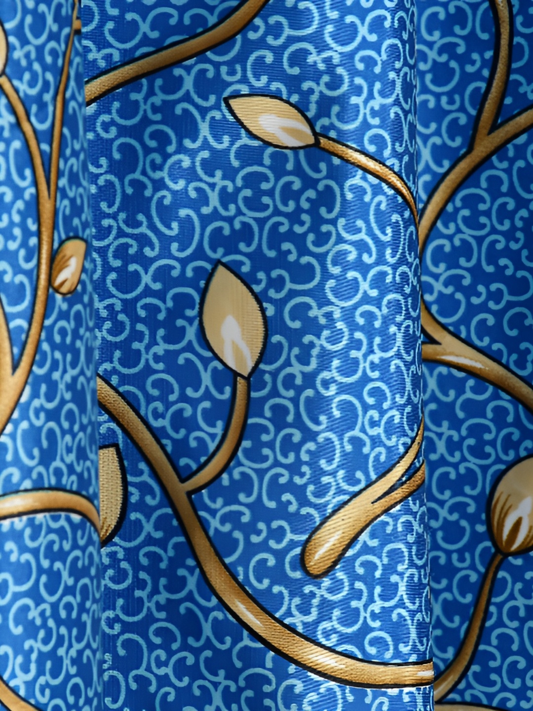 

Galaxy Home Decor Turquoise Blue Floral Room Darkening Window Curtain