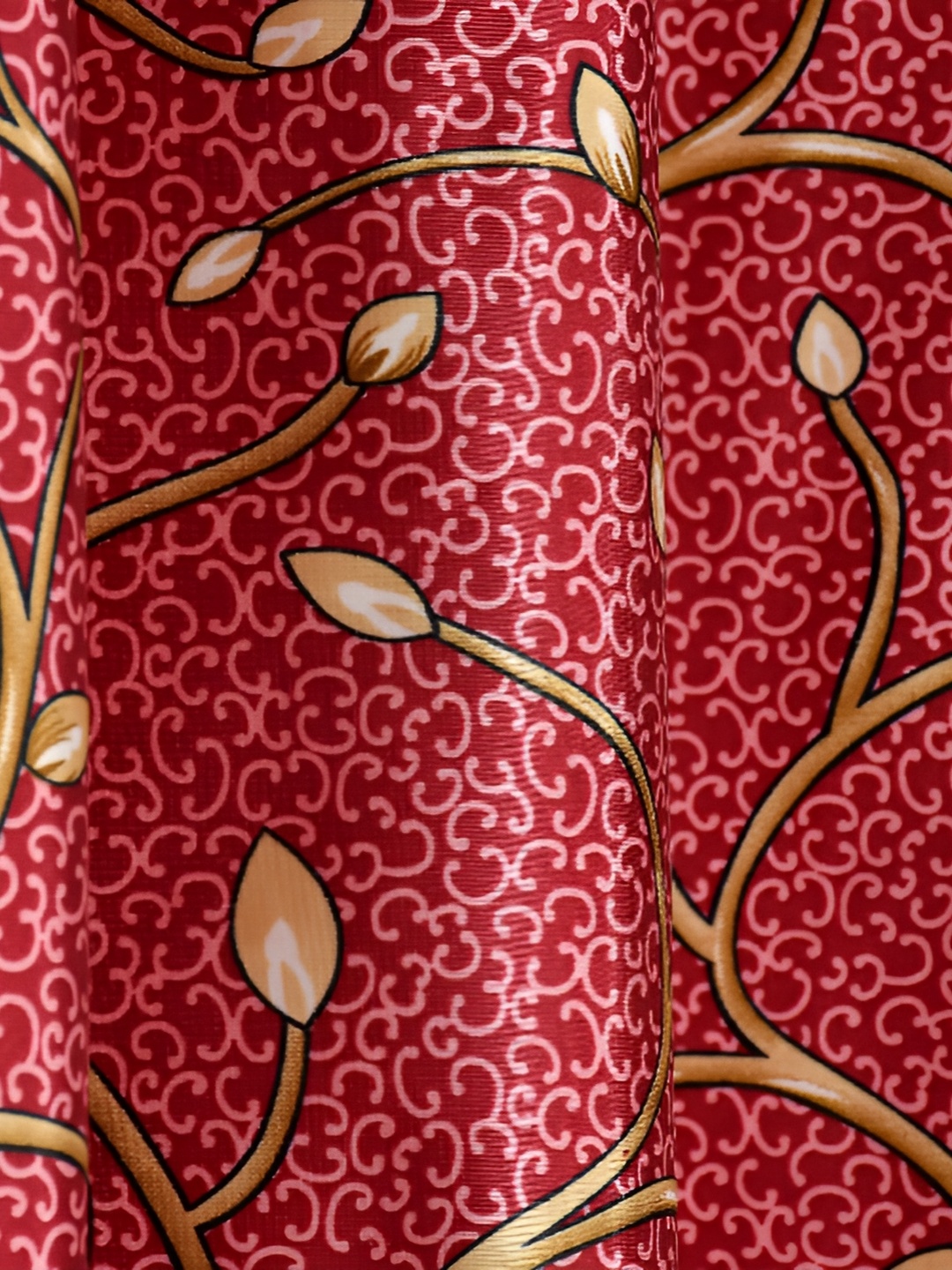 

Galaxy Home Decor Maroon Set of 3 Floral Room Darkening Door Curtain