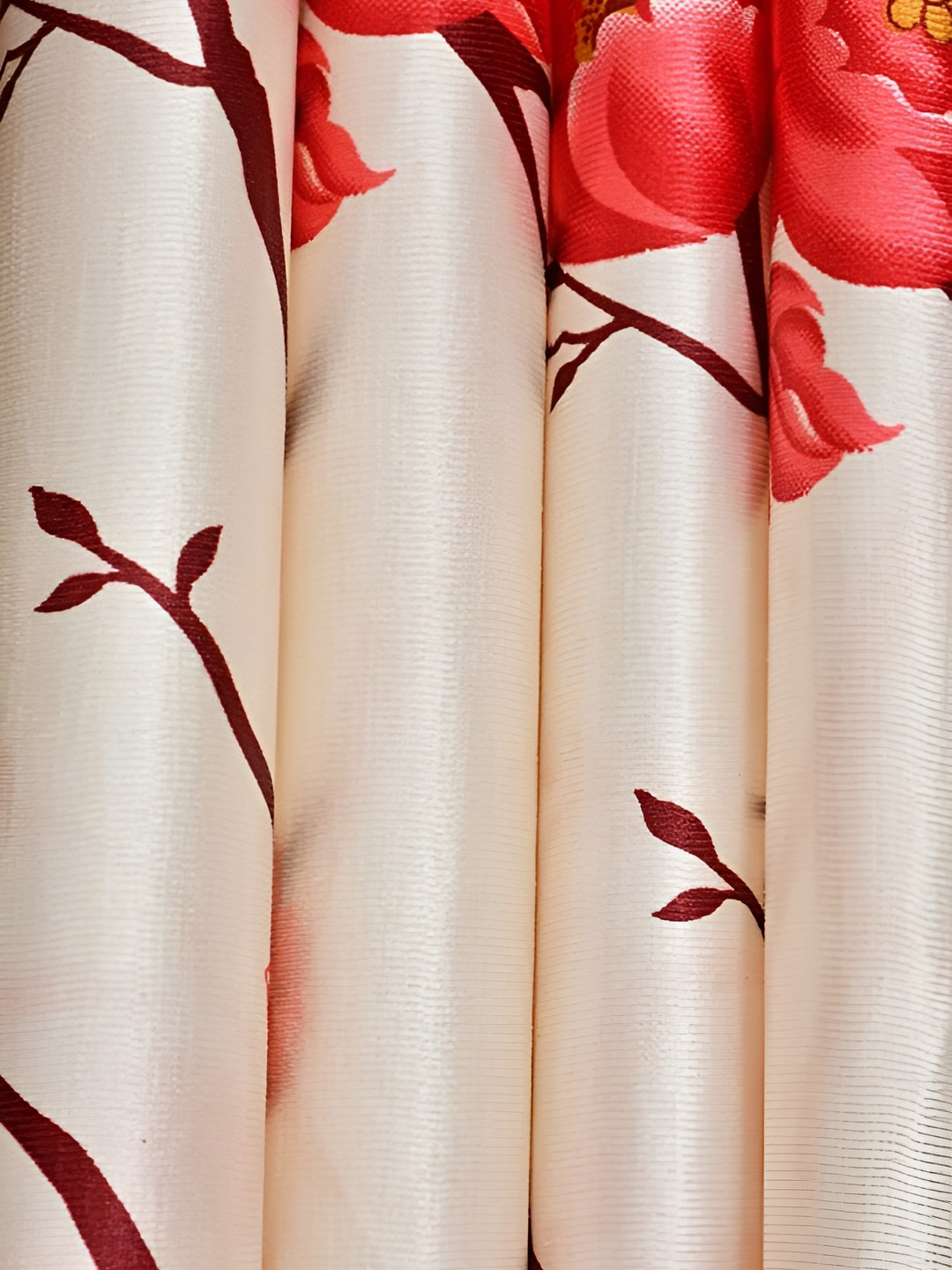 

Galaxy Home Decor Maroon Set of 2 Floral Room Darkening Long Door Curtain