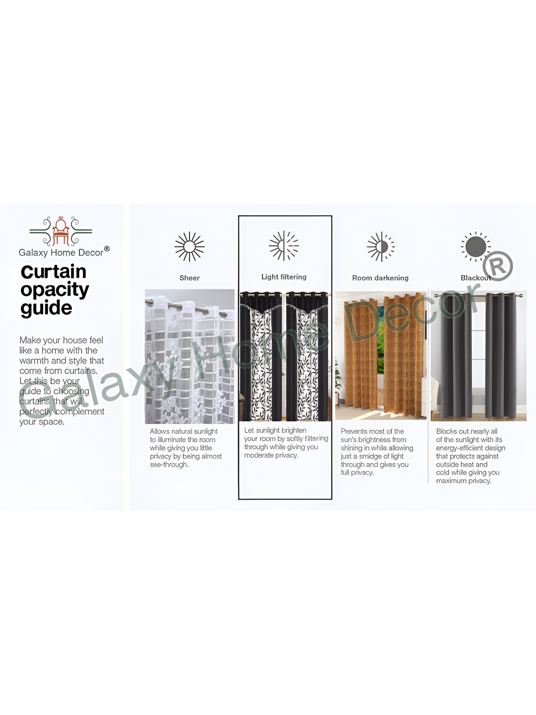 

Galaxy Home Decor Black Set of 2 Floral Room Darkening Door Curtain