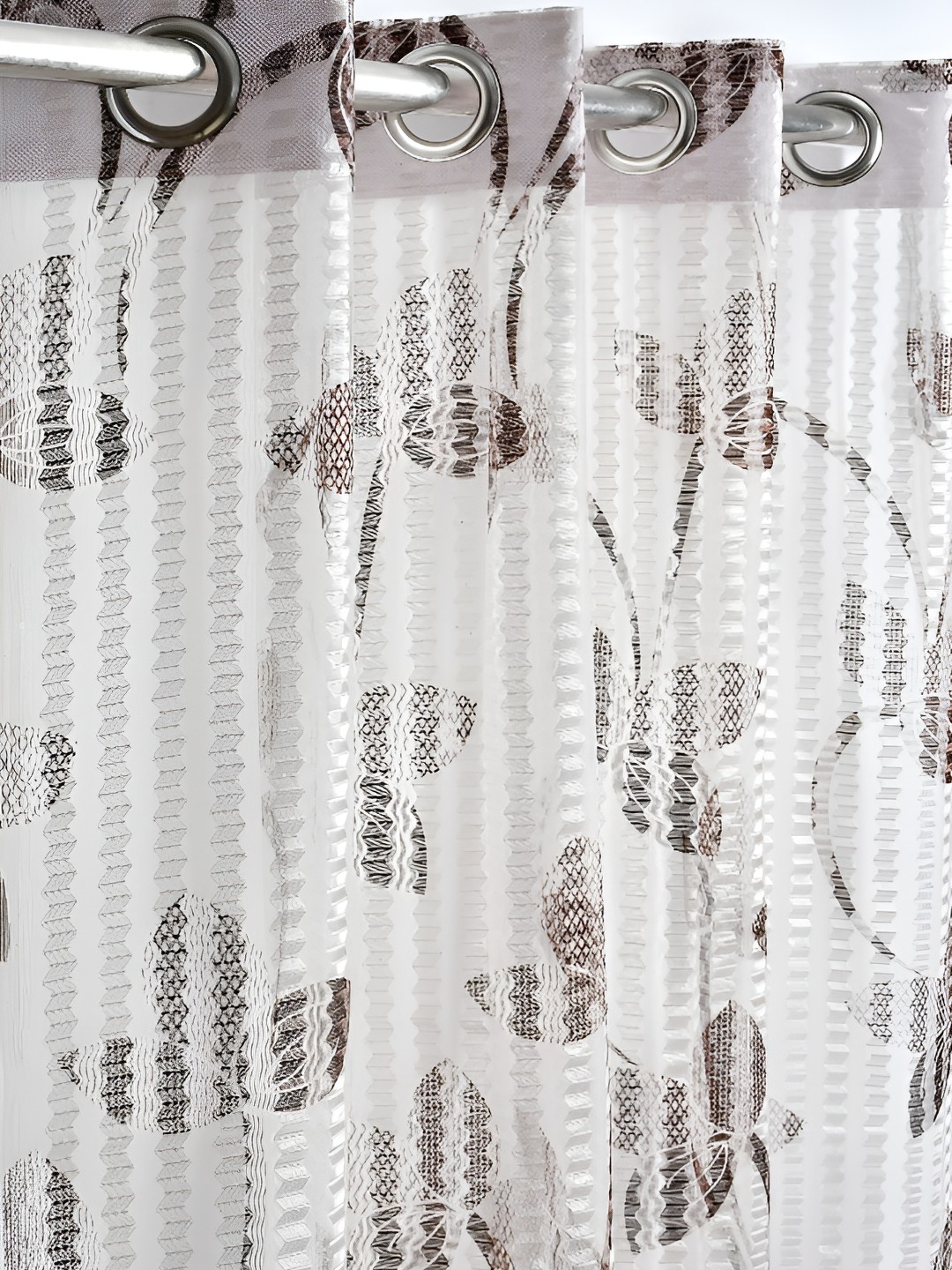 

Galaxy Home Decor Brown Floral Room Darkening Long Door Curtain