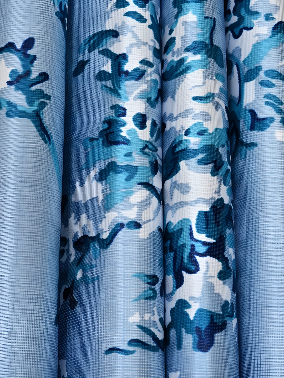 

Galaxy Home Decor Blue Set of 4 Floral Room Darkening Door Curtain