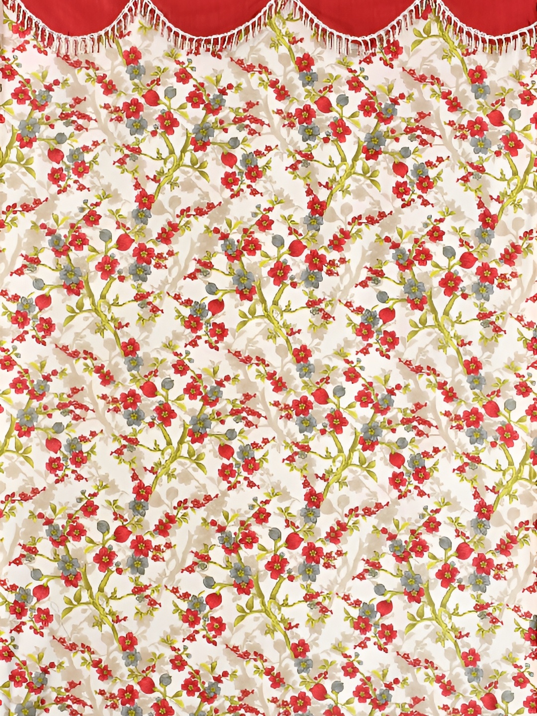 

Galaxy Home Decor Maroon Floral Room Darkening Window Curtain