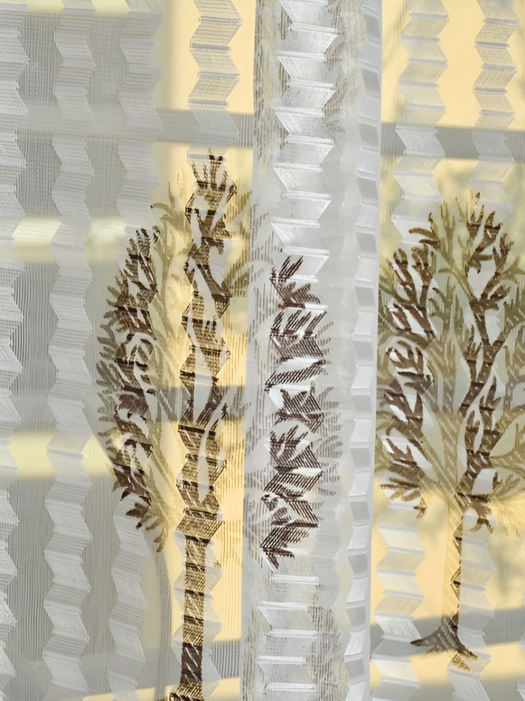 

Galaxy Home Decor Brown Set of 3 Floral Room Darkening Long Door Curtain