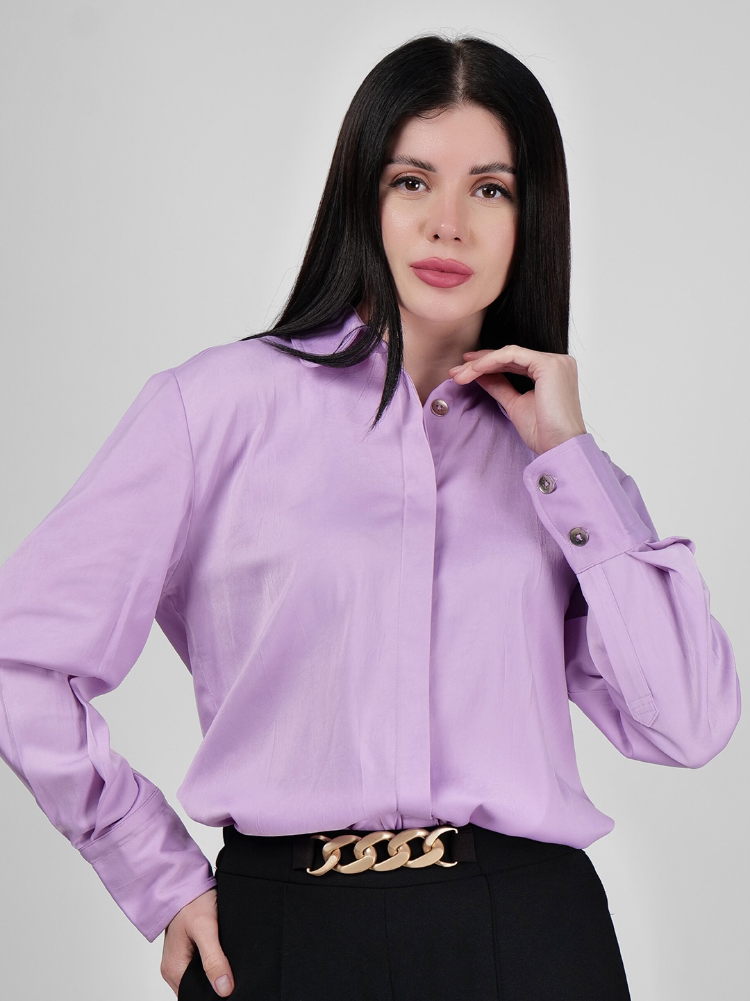 

DRIRO Women Modern Opaque Casual Shirt, Purple