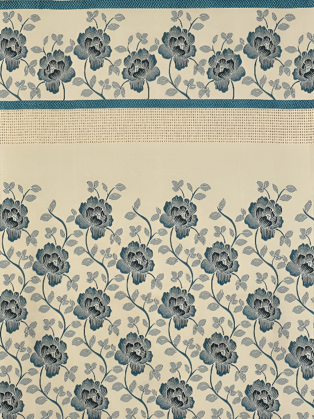

Galaxy Home Decor Turquoise Blue Set of 3 Floral Room Darkening Window Curtain