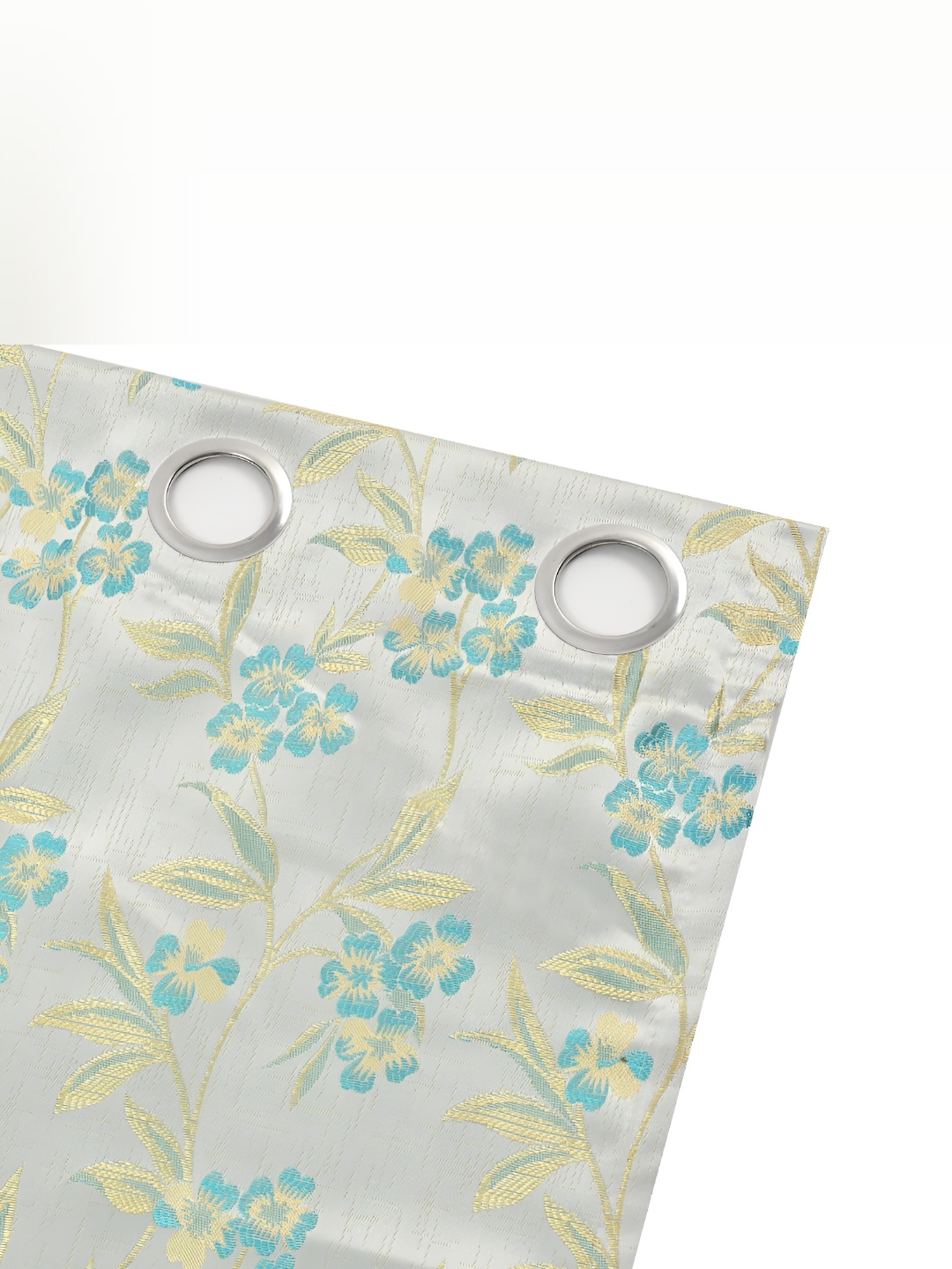 

Galaxy Home Decor Turquoise Blue Set of 2 Floral Room Darkening Long Door Curtain