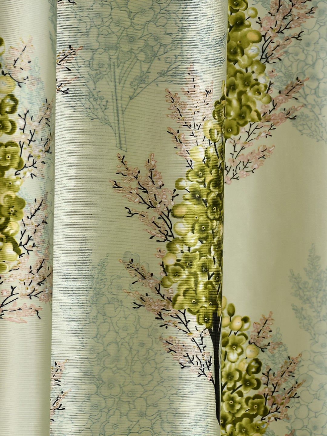 

Galaxy Home Decor Green Floral Room Darkening Window Curtain