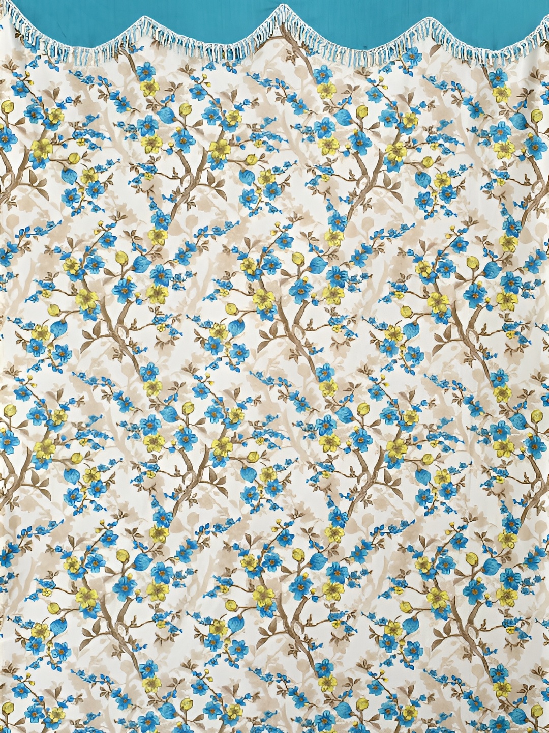 

Galaxy Home Decor Turquoise Blue Floral Room Darkening Door Curtain