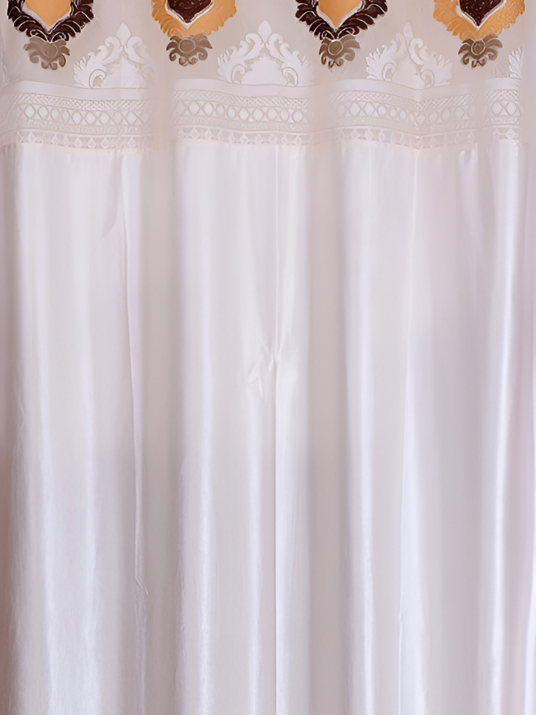 

Galaxy Home Decor Cream-Coloured Set of 2 Floral Room Darkening Window Curtain