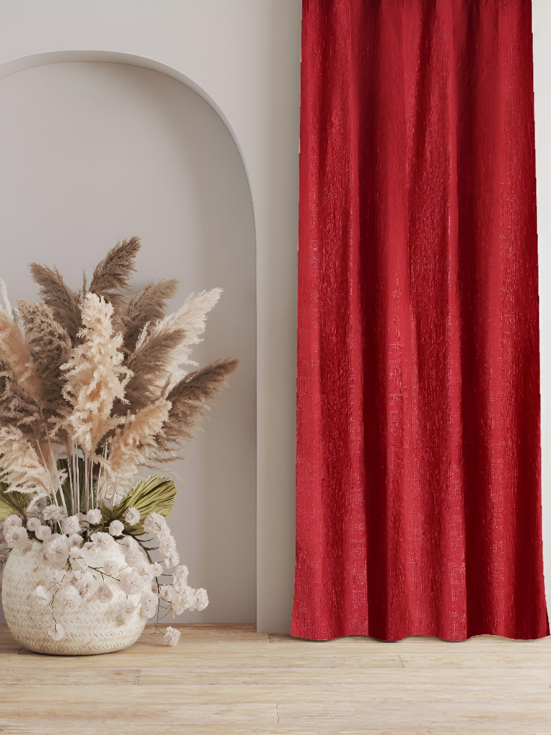 

Galaxy Home Decor Maroon Floral Room Darkening Window Curtain