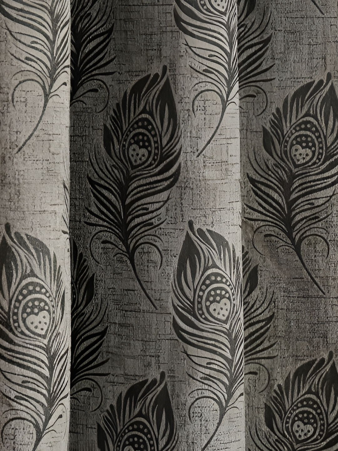 

Galaxy Home Decor Grey Floral Room Darkening Long Door Curtain