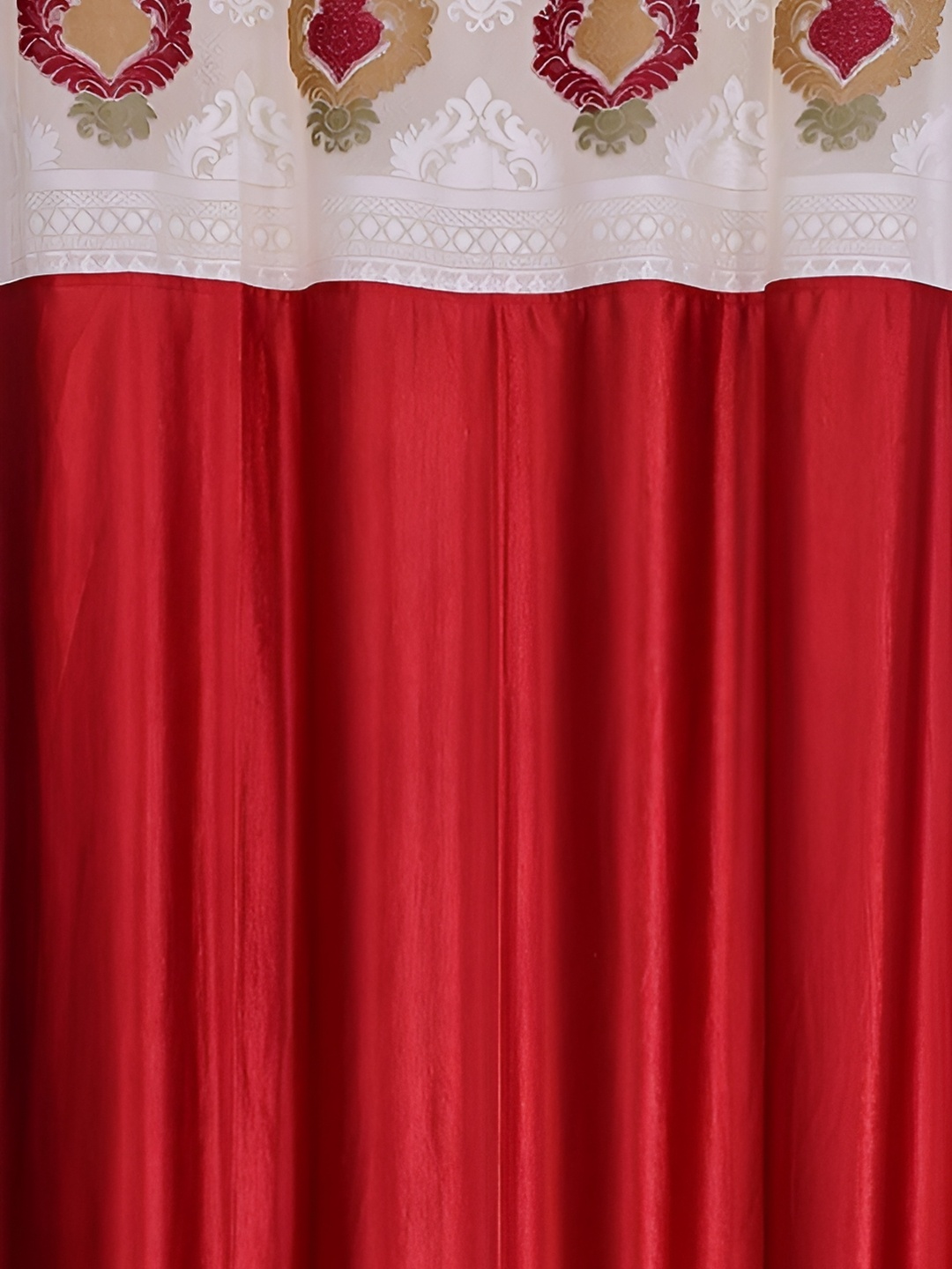 

Galaxy Home Decor Maroon Floral Room Darkening Long Door Curtain