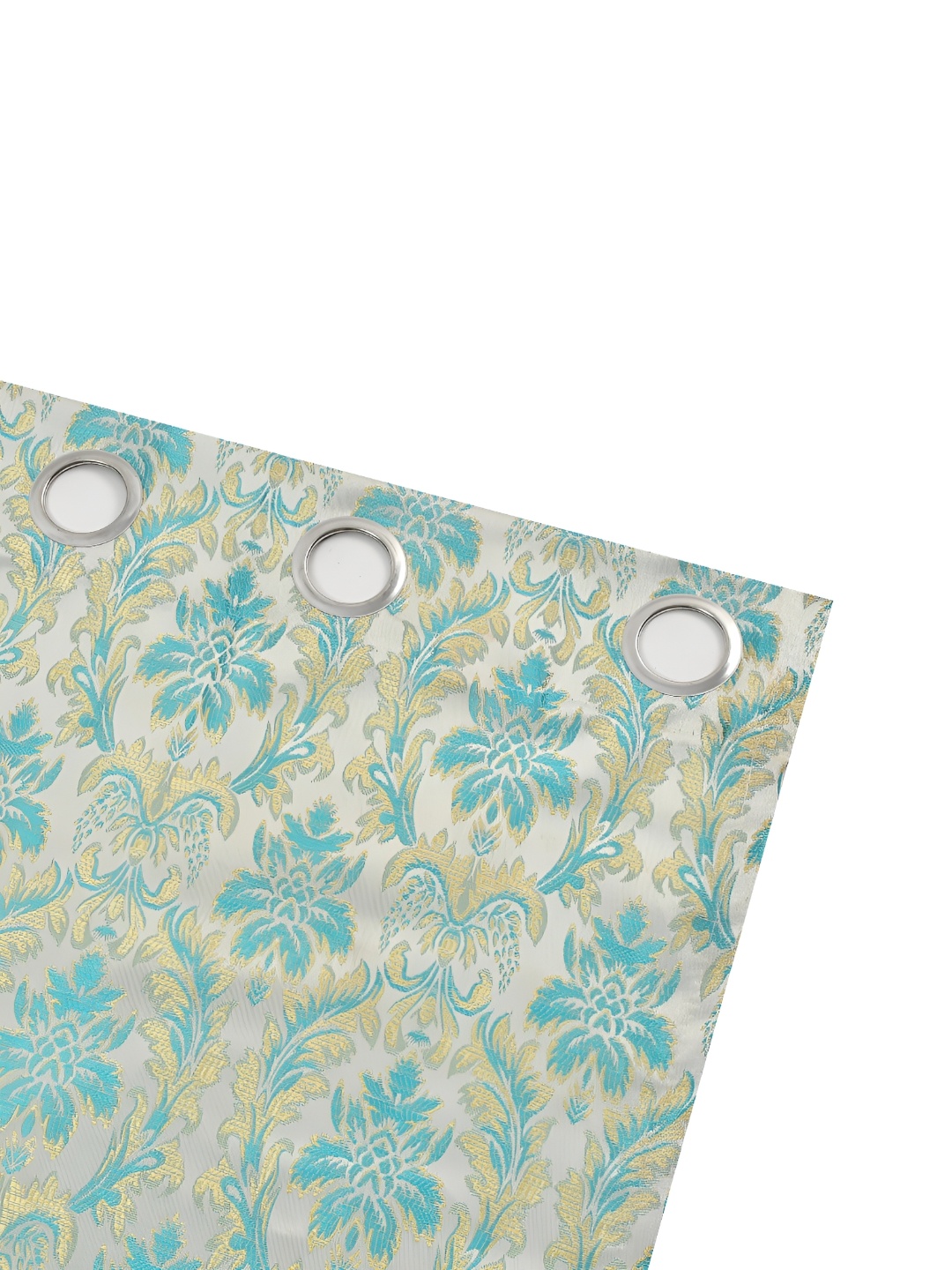 

Galaxy Home Decor Turquoise Blue Set of 2 Floral Room Darkening Long Door Curtain