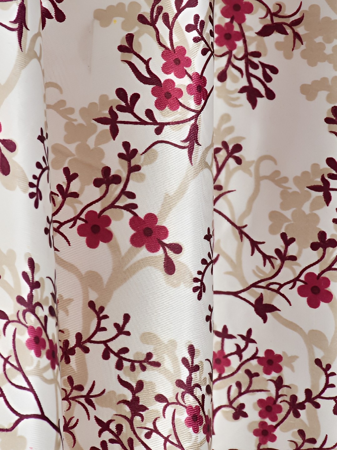

Galaxy Home Decor Burgundy Set of 4 Floral Room Darkening Door Curtain