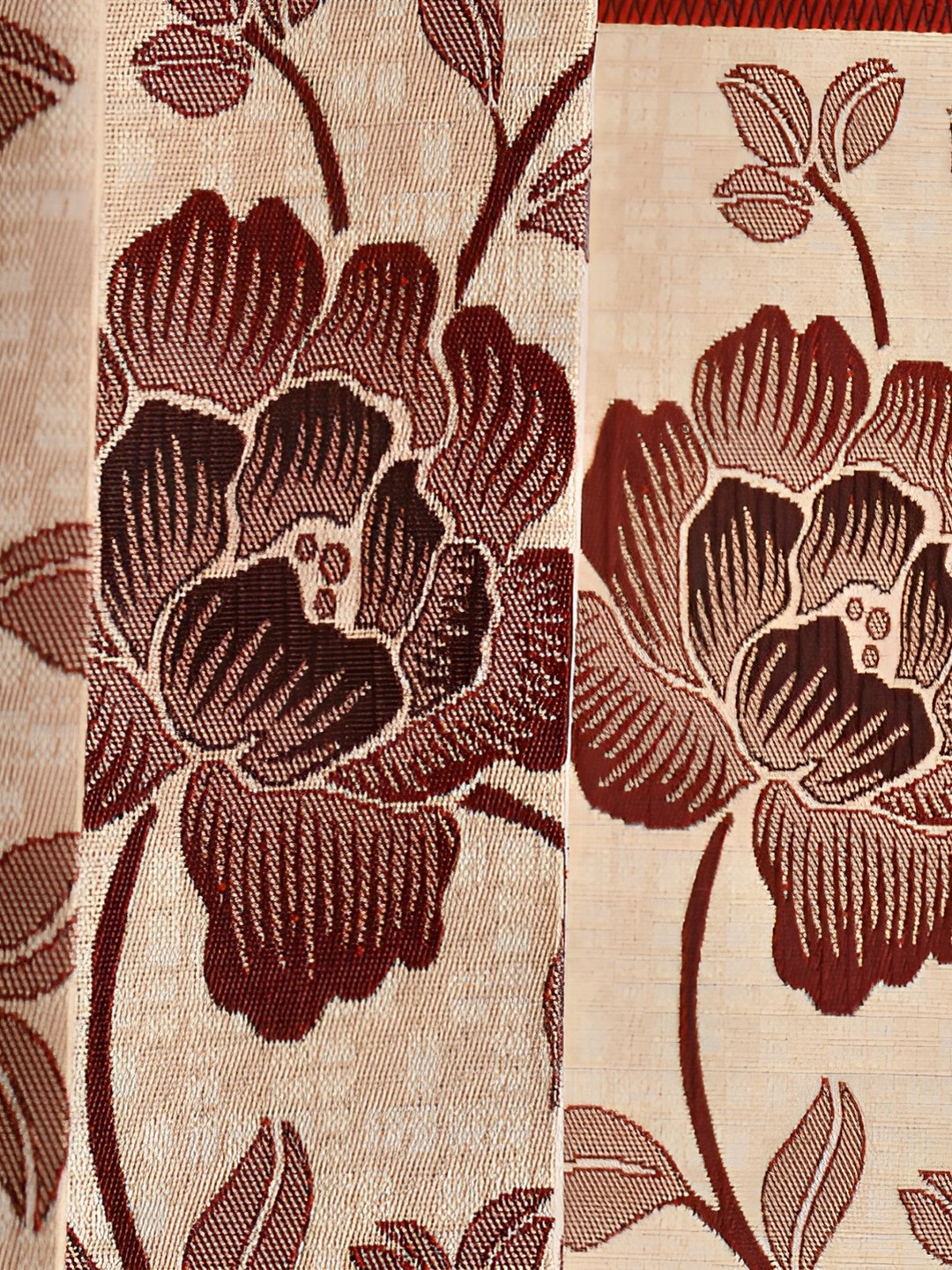 

Galaxy Home Decor Maroon Set of 2 Floral Room Darkening Long Door Curtain