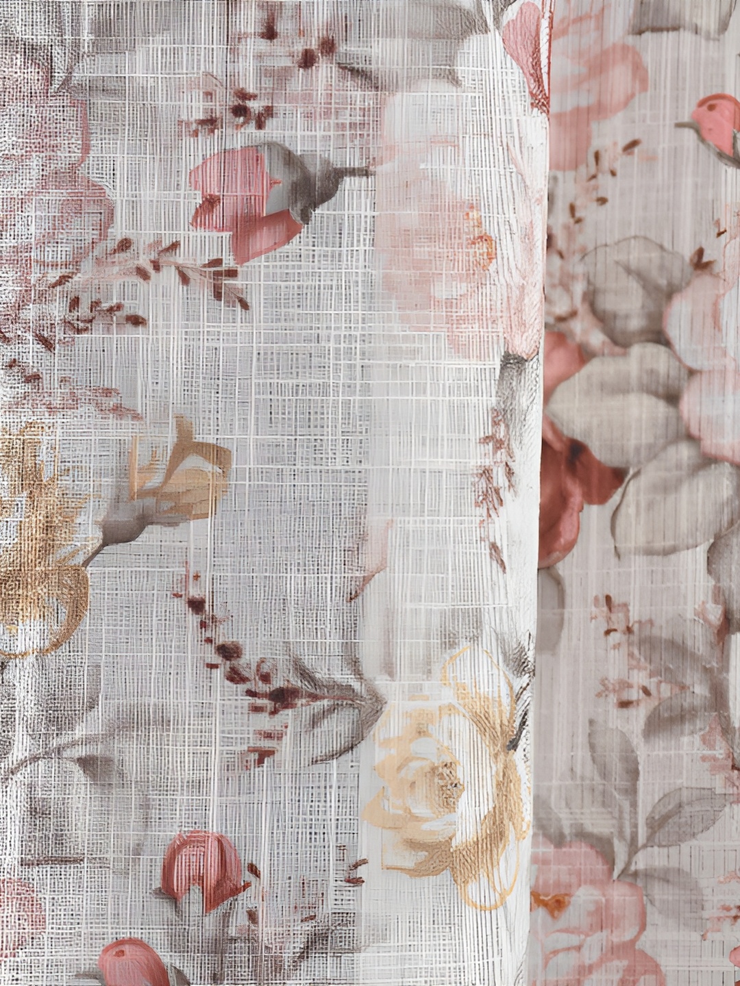 

Galaxy Home Decor Maroon Floral Room Darkening Long Door Curtain