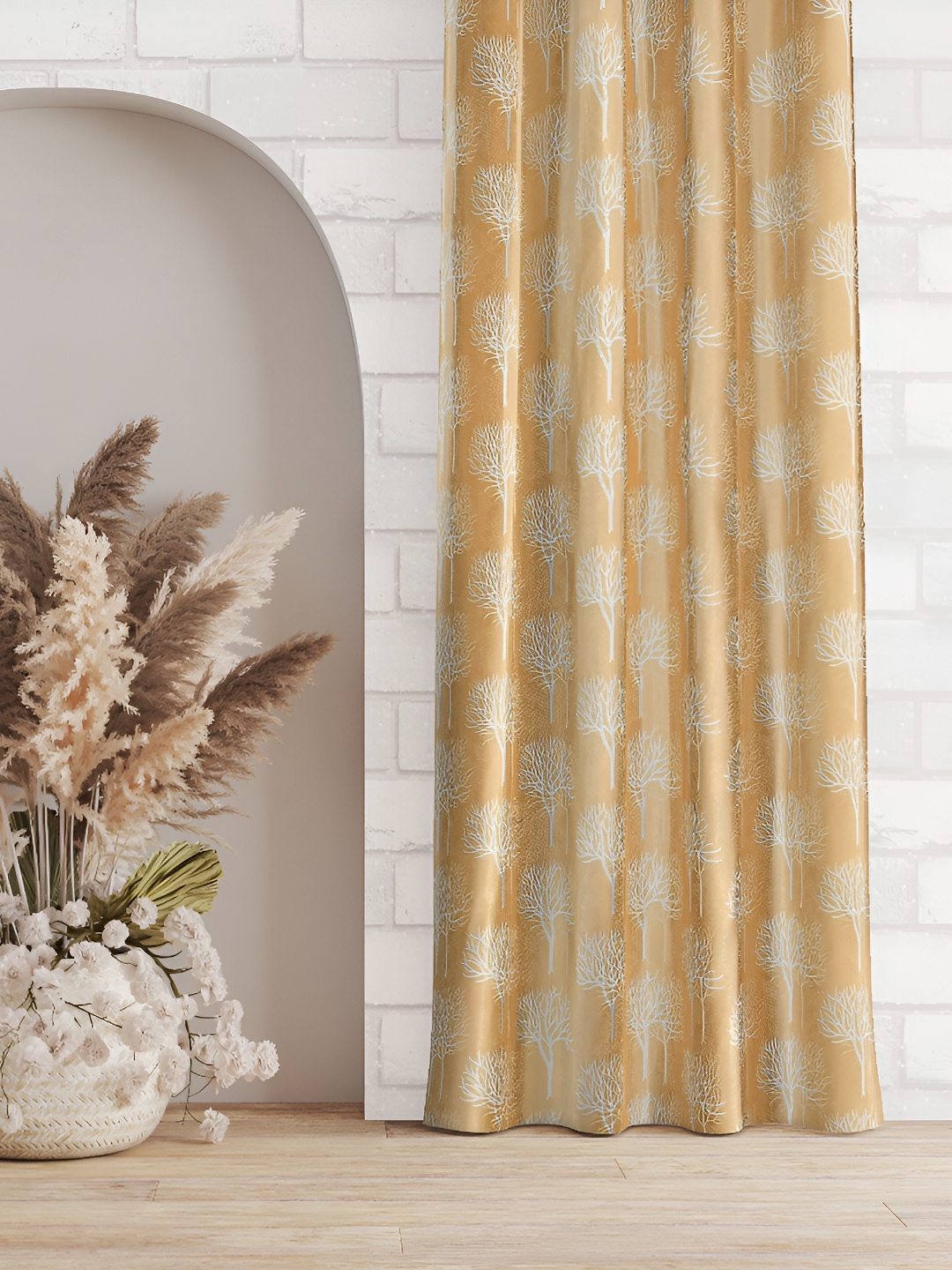 

Galaxy Home Decor Gold-Toned Floral Room Darkening Door Curtain