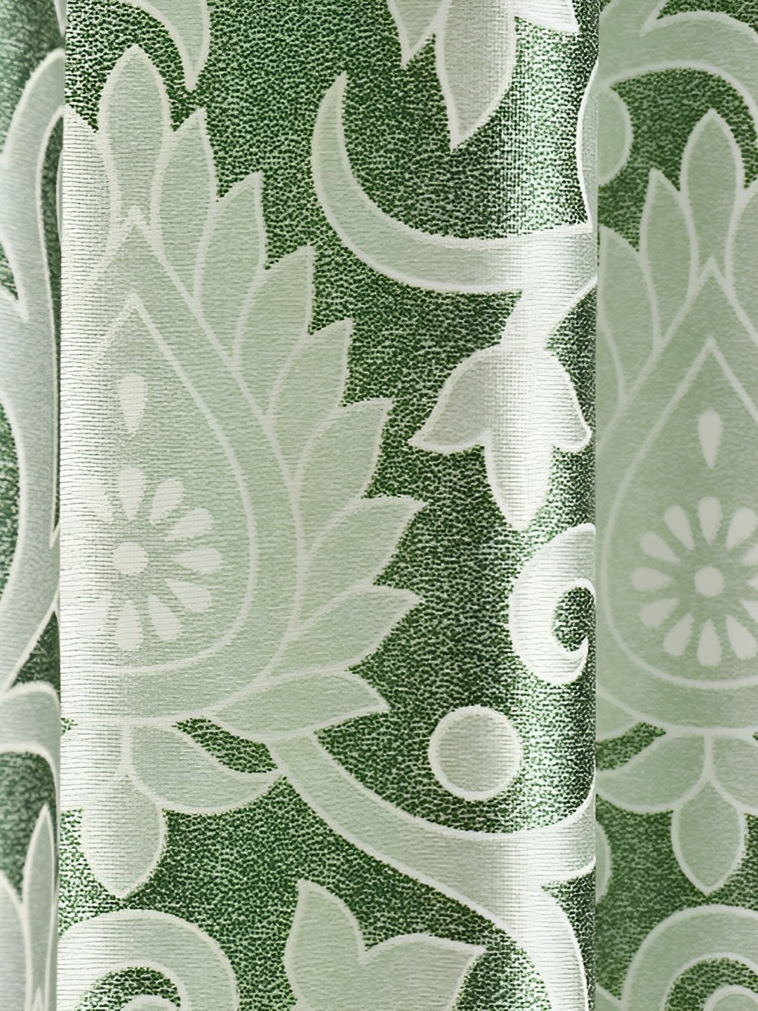

Galaxy Home Decor Green Set of 3 Floral Room Darkening Long Door Curtain