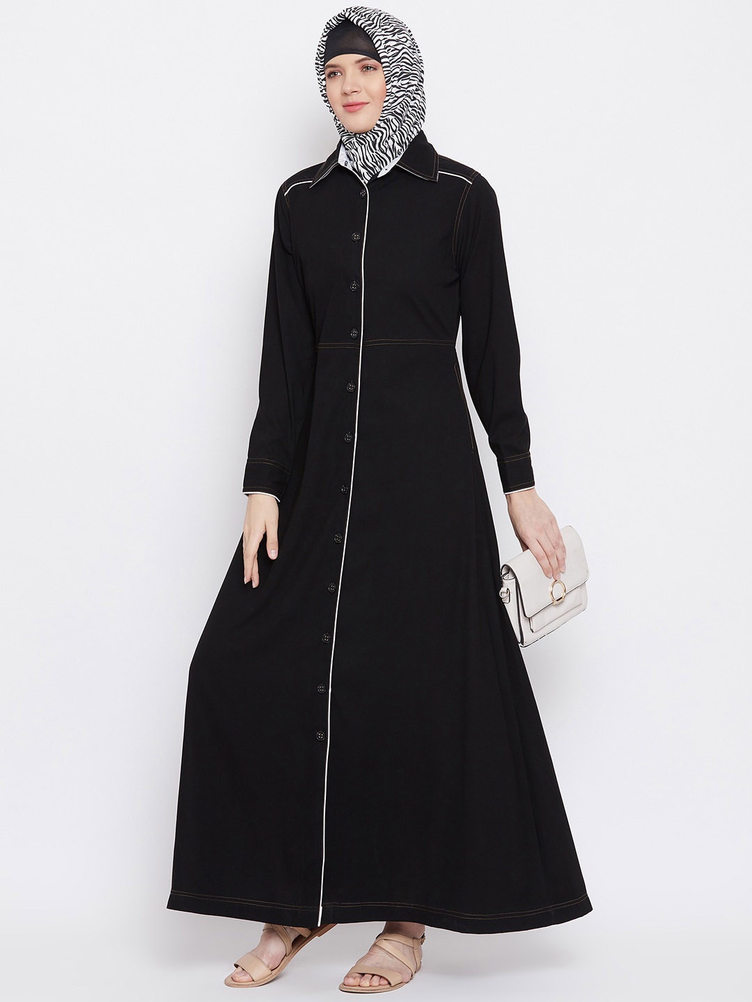 

MOMIN LIBAS Long Sleeves Abaya Burqa With Scarf, Black