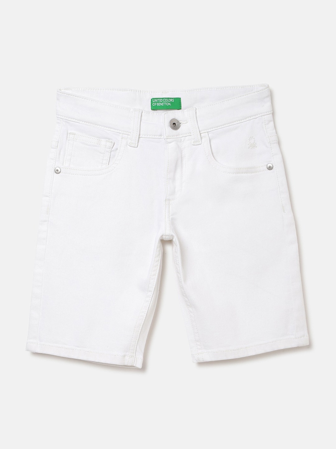 

United Colors of Benetton Boys Denim Shorts, White