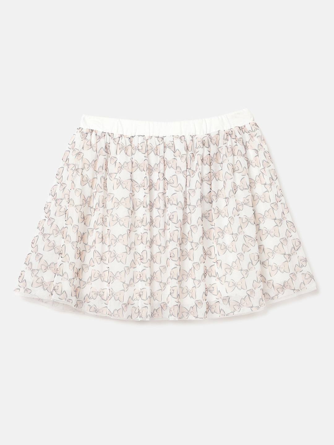 

United Colors of Benetton Infant Girls Printed Pure Cotton A-Line Mini Skirts, White