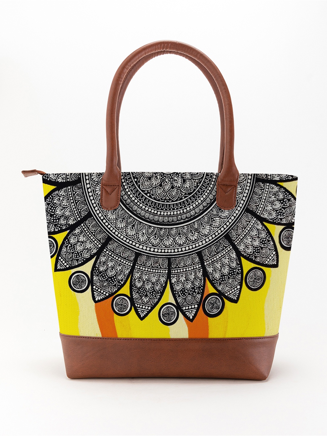 Kalankit Printed Shopper Shoulder Bag, Yellow