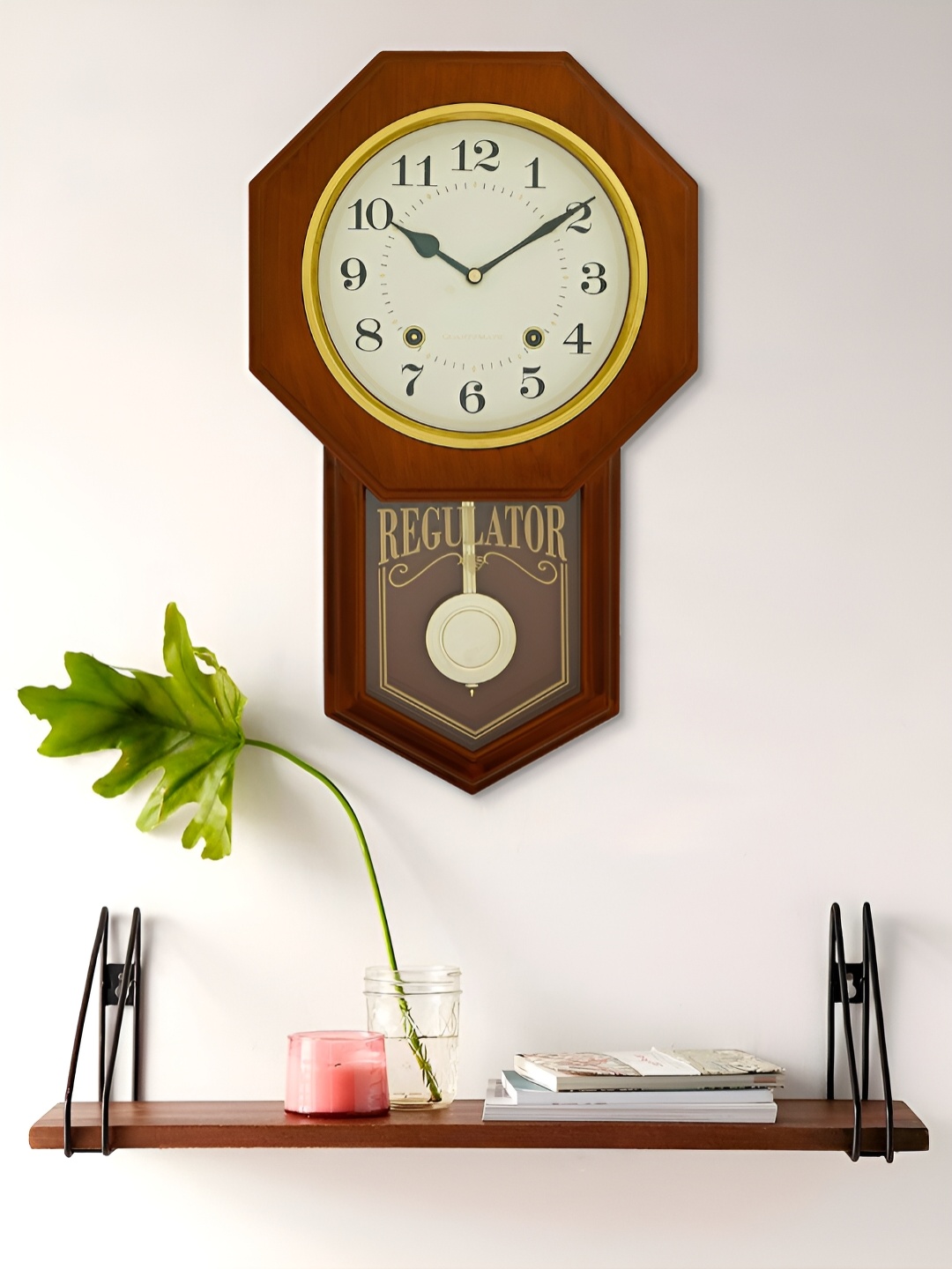 

Craft Smith Brown & White Printed Abstract Shaped Traditional Wall Clock