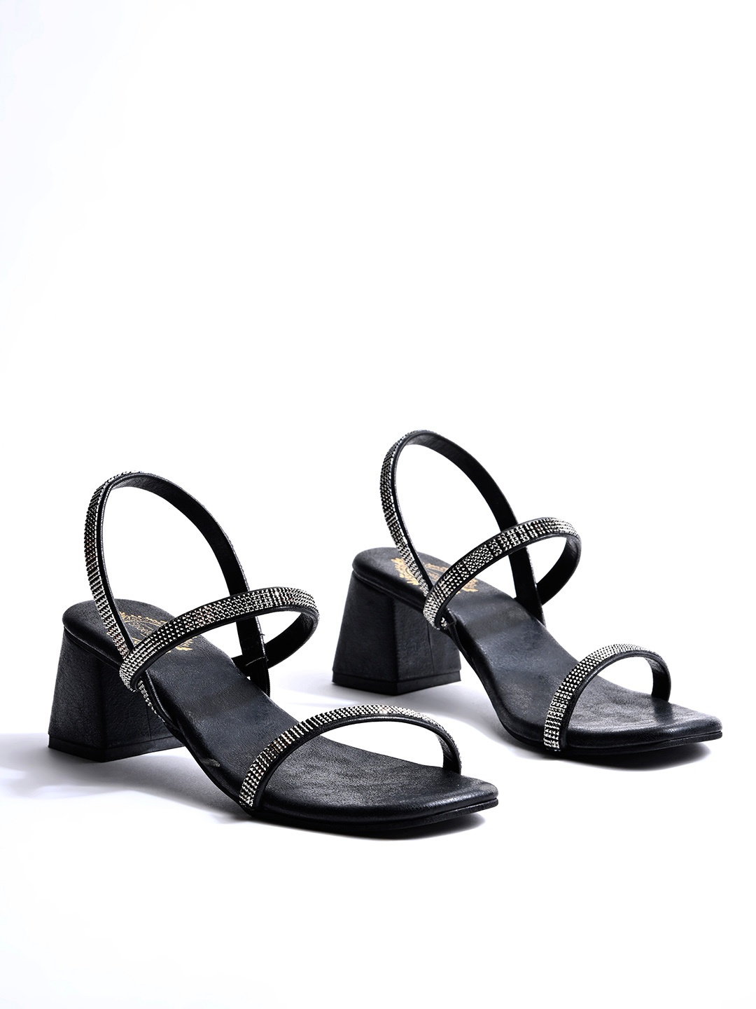 

Shoetopia Girls Party Block Sandals, Black