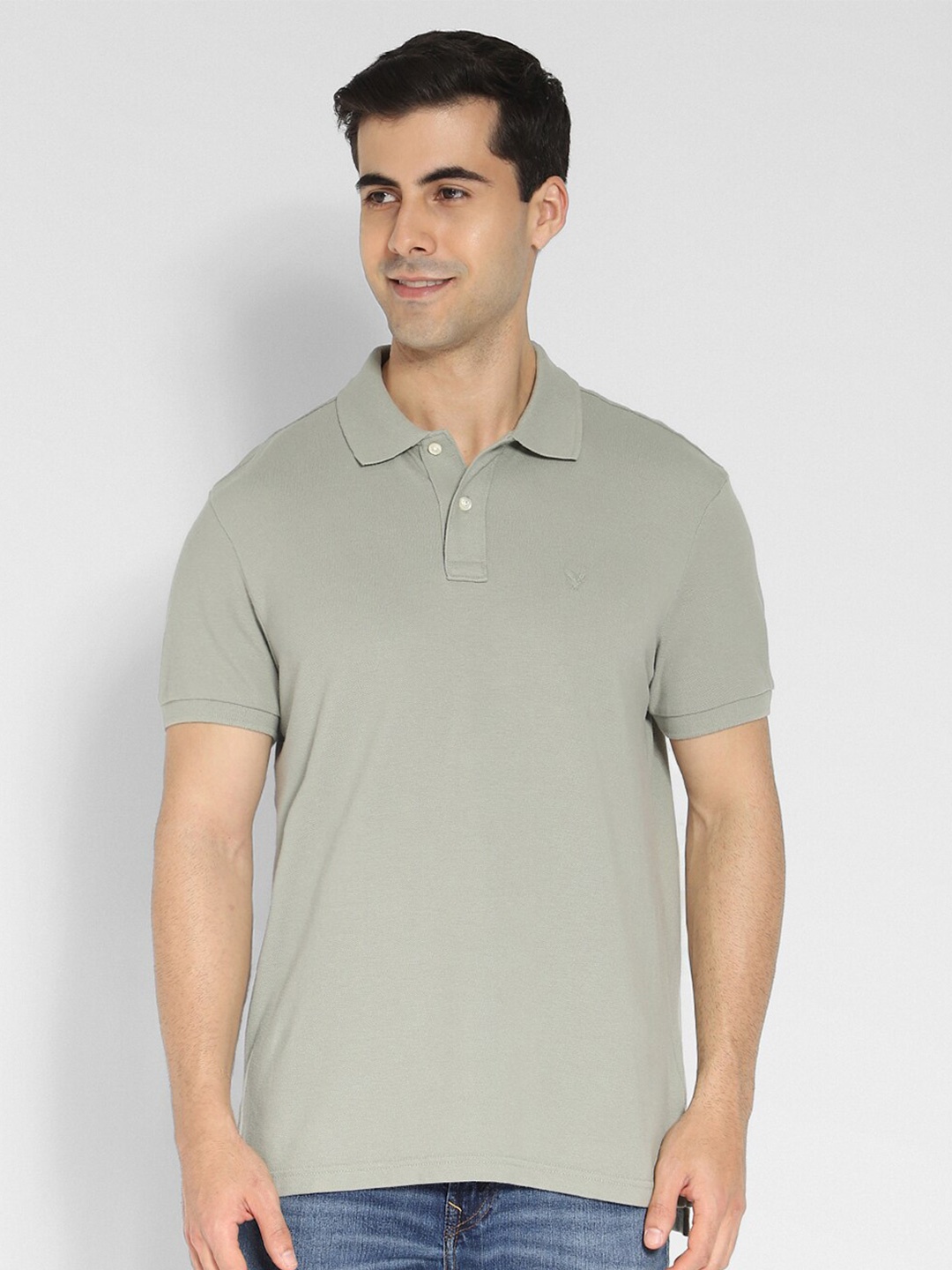 

AMERICAN EAGLE OUTFITTERS Men Polo Collar T-shirt, Green