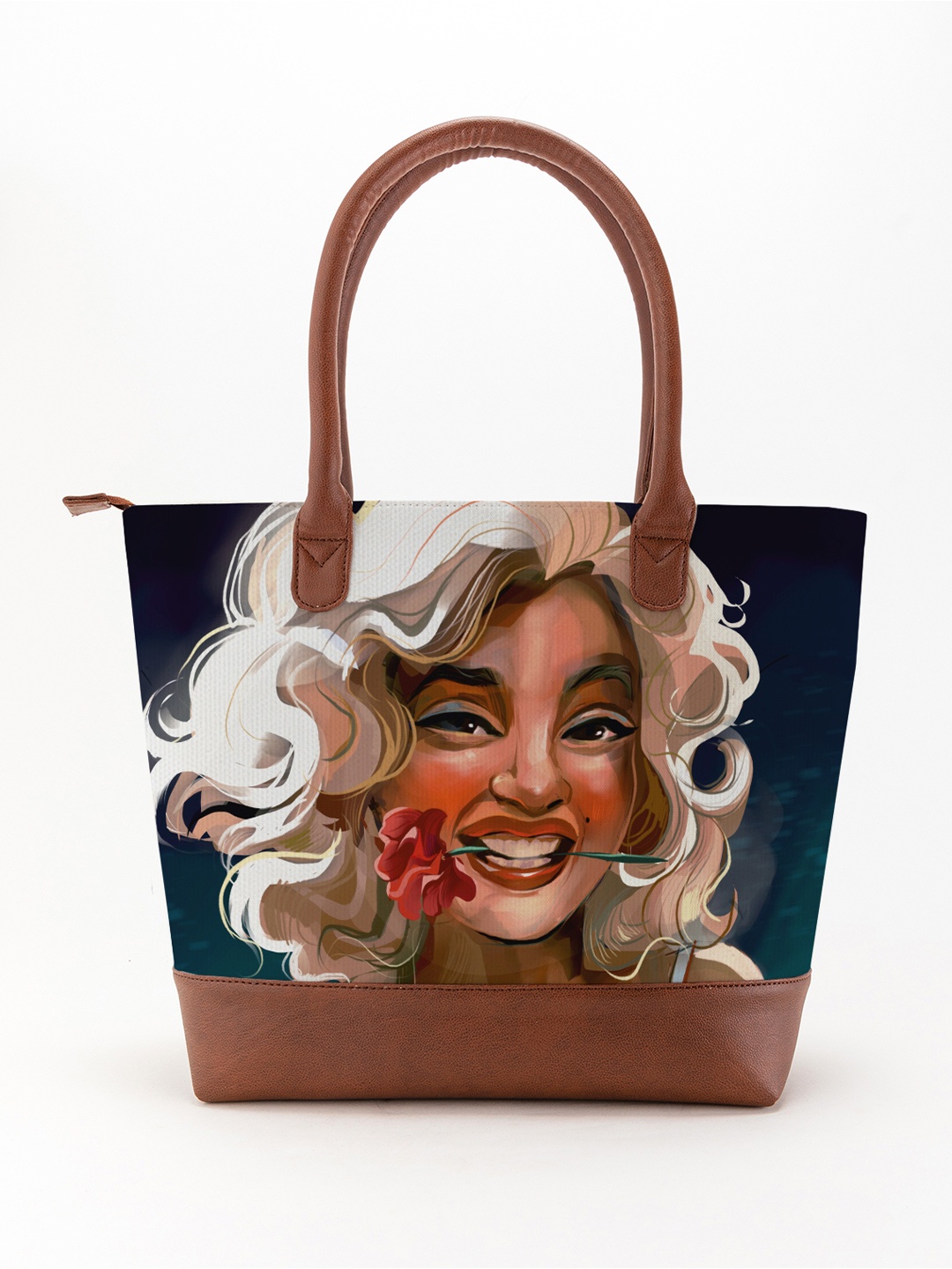 

Kalankit Printed Shopper Tote Bag with Tasselled, Beige